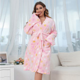 Warm nightgown women's autumn and winter Plus Size Casual women's pajama