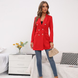 Spring Fashion Trend Maxi Long Sleeve Double Breasted Blazer