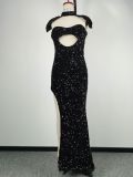 Womens Sexy Sequin Strapless Formal Party Dress Bodycon Evening Dress