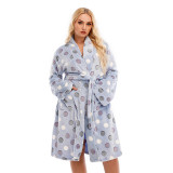 Warm nightgown women's autumn and winter Plus Size Casual women's pajama