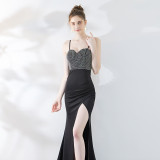 Sexy Night Long Fishtail Straps Dress Formal Party Evening Dress