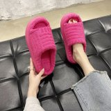 Open Toe Thick Bottom Home Slippers Green Towel Slippers Women'S Spring And Autumn Indoor Outdoor Shoes
