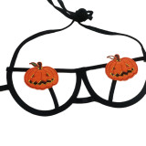 Halloween Underwire Pumpkin Demon Lace-Up Bikini Cosplay Lingerie Set