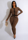 Women'S Sexy Long Sleeve Round Neck Jumpsuit