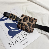 （3PCS）Women'S Bag Spring/Summer Leopard Print Color Matching Waist Bag Detachable Belt Coin Bag Phone Bag