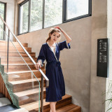 Spring And Summer Sexy Straps Nightdress Long Nightgown Two-Piece Women'S Long Sleeve Pajamas