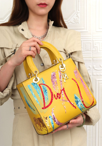 Sequin Embroidery Pu Leather Women'S Bag Hand-Held Messenger Women'S Bag