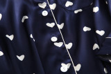 Women Thin Turndown Collar Printed Long Sleeve Pajama Two-Piece
