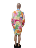Women's Tie Dye Print Fashion Cardigan Dress