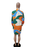 Women's Tie Dye Print Fashion Cardigan Dress