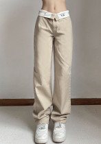 Pantalones casuales deportivos de algodón ajustados a la moda de color sólido para mujer de primavera