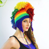 Adult men's and women's Christmas ball performance hat Multi-Color Roman knight hat hand-knitted crochet funny props