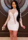 Spring Summer Sexy See-Through Beaded Women's A-Line Bodycon Dress