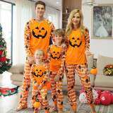 Parent-child home clothes Halloween children's clothes home clothes pajamas women's home clothes orange halloween