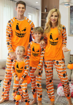 Ropa de casa para padres e hijos, ropa de Halloween para niños, ropa de casa, pijamas, ropa de casa para mujer, naranja, halloween