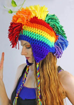 Adult men's and women's Christmas ball performance hat Multi-Color Roman knight hat hand-knitted crochet funny props
