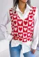 Fall/Winter Preppy Heart Print Knitting Vest Sweater Vest
