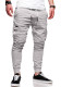 Fall/Winter Patch Pocket Tight Pants Tie Elastic Sports Slack Long Casual Pants Jogger Pants