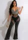 Sexy See-Through Deep V Sling Beaded Jumpsuit