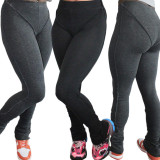 Women's Style Pull Bars Pleated Tight Fitting Slim Fit Gym Pants Yoga Pants