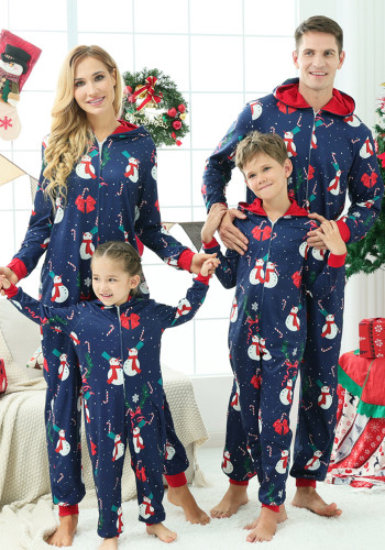 Ouder-kind familie dragen kerst pyjama uit één stuk Lente en herfst ouder-kind pyjama huiskleding