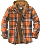Men's Plaid Long Sleeve Oversized Hooded Jacket