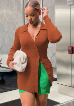 Women Button Long sleeve Sweater Top
