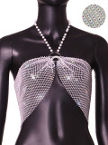 Women Sexy Flash Diamond Grid Crop Top