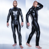 Men's Erotic Lingerie PU Leather Bodysuit
