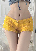 Women Summer Sexy Bandage Mini Denim Shorts