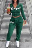 WomenCasual Sports Printed Long Sleeve Top and Pant Two Piece