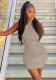 Women's Fall Sexy Slim Solid Color Slash Shoulder Sleeveless Bodycon Dress