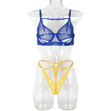Erotic Suit Fall Sexy Cutout See-Through Mesh Stretch Two Piece