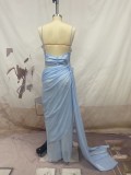 Ärmelloses Sling-Kleid für Herbstfrauen, schmal geschnittenes, durchsichtiges Kleid