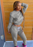 Women'S Fashion Casual Sports Autumn Winter Printed  Round Neck Long Sleeve Two Piece Tracksuit