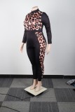 Plus Size Women Sexy Print Patchwork Jumpsuit