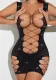 Women Black Bandage Cut Out Sexy Lingerie