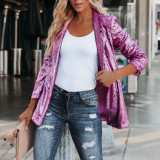 Women Fashion Sequin Long Sleeve Chic Blazer