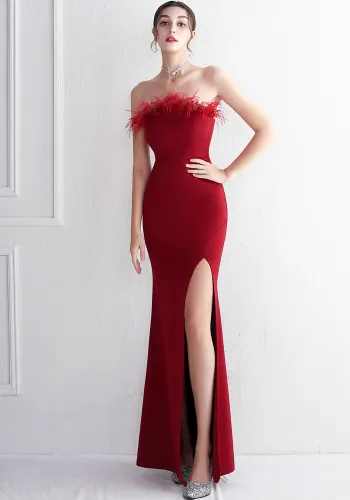 Toast dress bride long Strapless thank you banquet slim mermaid evening dress