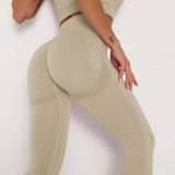 Peach Seamless Yoga Pants Breathable Yoga Wear Tight Fitting High Waist Sports Basic Fitness Pants Women