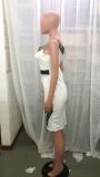 Women'S Elegant White Off Shoulder Slim Fitted Bodycon Dress