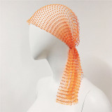 Accessories Rhinestone Stretch Hairband Fishnet Hat Hood Outdoor Style Rhinestone Bandana
