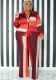 Plus Size Women'S Fall Gradient Print Long Sleeve Shirt And Pants Fashion Two Piece Set