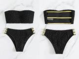 Women Sexy Backless Strapless Web Swimwear Two Pieces