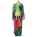 Women Kimono Print Robe