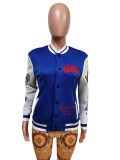 Embroidered jacket Embroidered baseball uniform Ribbed fleece embroidered jacket