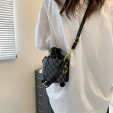 women's fashion hand-held shoulder bag trendy striped plaid messenger bag