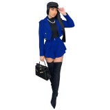 Women's Fashion Slim Solid Color Blazer Two Piece Set