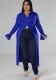 Women's Solid Sexy Button Turndown Collar Long Sleeve Cardigan Trench Coat