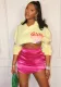 Sexy Print Cropped Hoodies + Skirt Two-Piece Set
